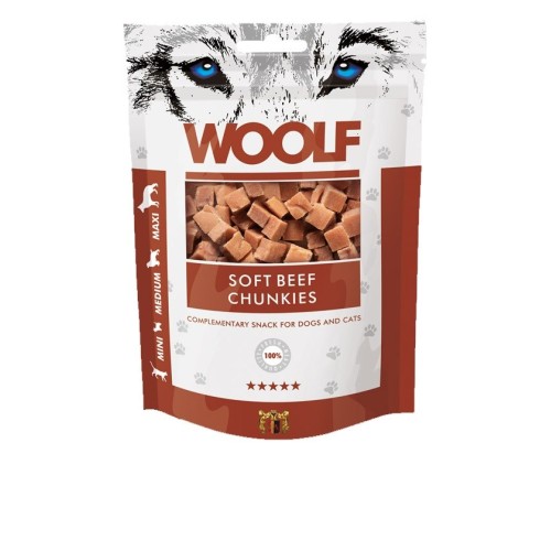 WOOLF Soft Beef chunkies - dog and cat treat - 100g WOOLF Soft Beef chunkies - dog and cat treat - 100g