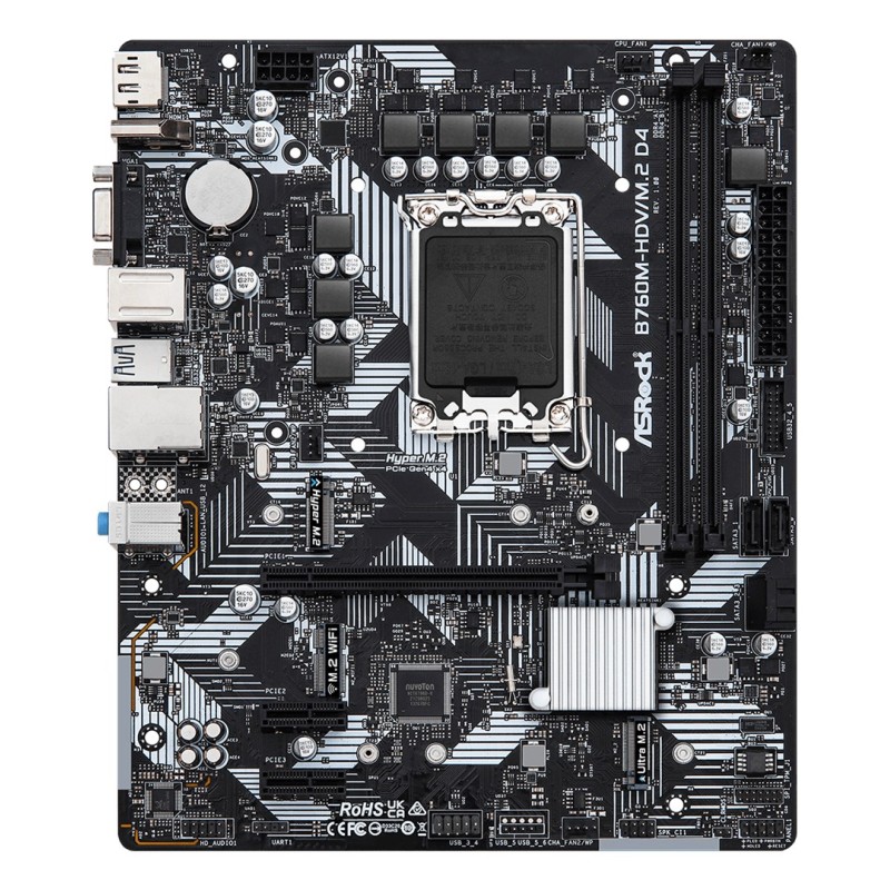 Asrock B760M-HDV/M.2 D4 Intel B760 LGA 1700 micro ATX Asrock B760M-HDV/M.2 D4 Intel B760 LGA 1700 micro ATX
