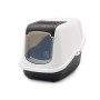 SAVIC Nestor White-Black - Covered Cat Litter Box - 56x39x38.5 cm - 1 pc