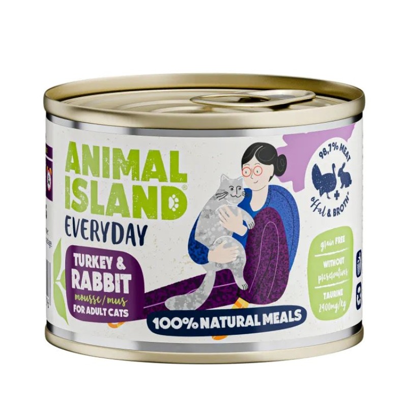 ANIMAL ISLAND Everyday Turkey and rabbit - wet cat food - 200g ANIMAL ISLAND Everyday Turkey and rabbit - wet cat food - 200g