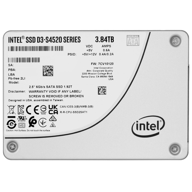 SSD Solidigm (Intel) S4520 3.84TB SATA 2.5 SSD Solidigm (Intel) S4520 3.84TB SATA 2.5
