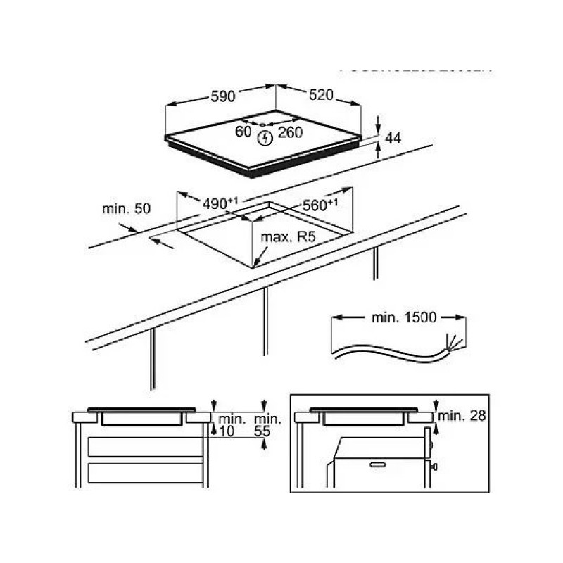 Electrolux EIV63443CT hob Black Built-in Zone induction hob 4 zone(s) Electrolux EIV63443CT hob Black Built-in Zone induction hob 4 zone(s)