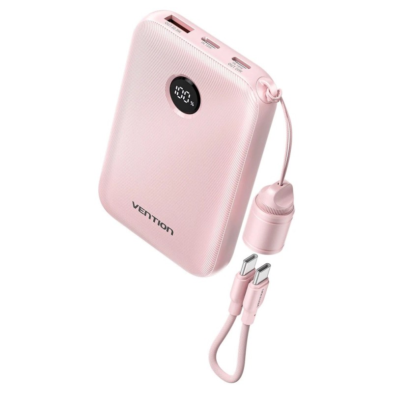 Vention 10000mAh Powerbank 2xUSB-C 1xUSB-A 22.5W, pink Vention 10000mAh Powerbank 2xUSB-C 1xUSB-A 22.5W, pink