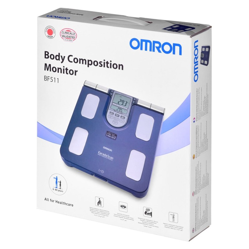 Omron BF511 Square Blue Electronic personal scale Omron BF511 Square Blue Electronic personal scale
