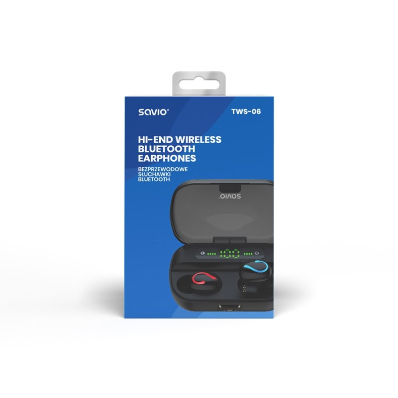 Savio TWS-06 Bluetooth 5.0 + EDR headphones/headset In-ear Black Savio TWS-06 Bluetooth 5.0 + EDR headphones/headset In-ear Black