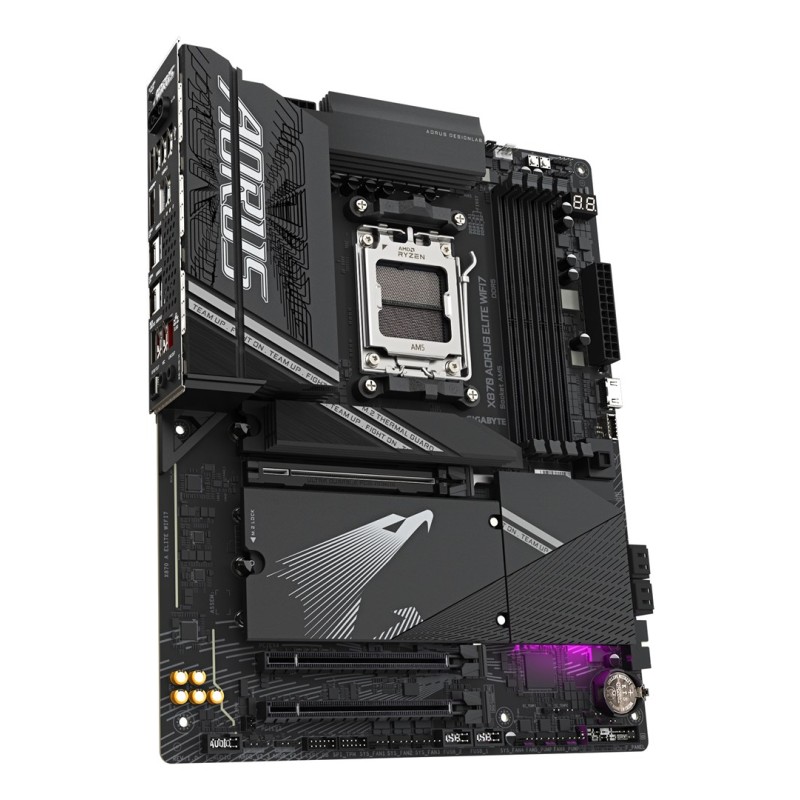 GIGABYTE X870 AORUS ELITE WIFI7 Motherboard - Supports AMD Ryzen 9000 CPUs, 16+2+2 phases VRM, up to 8000MHz DDR5 (OC), 3xPCIe 5.0 + 1xPCIe 4.0, Wi-Fi 7, 2.5GbE LAN, USB 4 GIGABYTE X870 AORUS ELITE WIFI7 Motherboard - Supports AMD Ryzen 9000 CPUs, 16+2+2 phases VRM, up to 8000MHz DDR5 (OC), 3xPCIe 5.0 + 1xPCIe 4.0, Wi-Fi 7, 2.5GbE LAN, USB 4