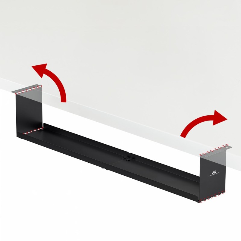 Maclean compact under-desk cable organizer, max load 5kg, black, MC-107 B Maclean compact under-desk cable organizer, max load 5kg, black, MC-107 B