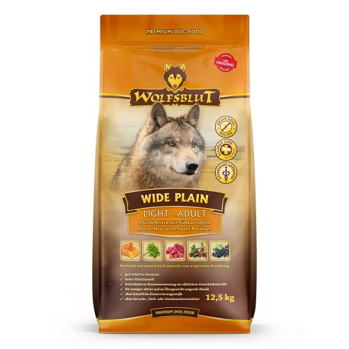 WOLFSBLUT Wide Plain Light Horse with sweet potatoes - dry dog food - 12,5kg