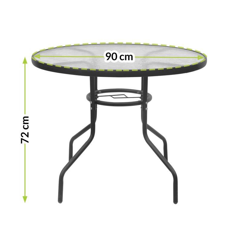 Garden table with glass top JUPITER 90cm Garden table with glass top JUPITER 90cm