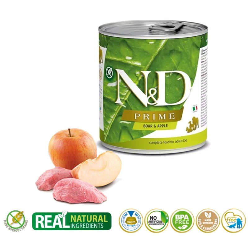 FARMINA N&D DOG PRIME BOAR & APPLE ADULT 285g FARMINA N&D DOG PRIME BOAR & APPLE ADULT 285g