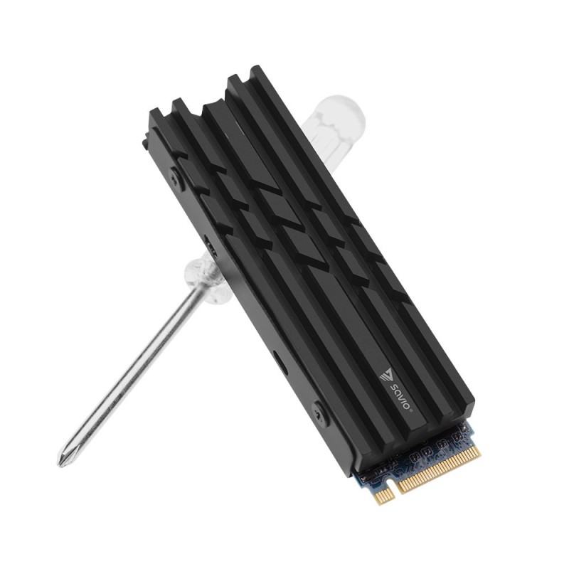 SAVIO Cooling for M.2 NVME 2280 drives, AK-60, Black SAVIO Cooling for M.2 NVME 2280 drives, AK-60, Black