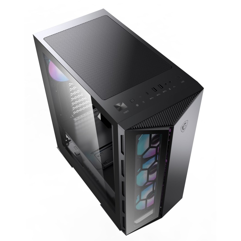 MSI MPG GUNGNIR 110R Mid Tower Gaming Computer Case Black, USB 3.2 Gen2 Type C, 4x 120mm ARGB Fan, Mystic Light Sync, 1 to 6 ARGB Control board, 2x Tempered Glass Panels, ATX, mATX, mini-ITX MSI MPG GUNGNIR 110R Mid Tower Gaming Computer Case Black, USB 3.2 Gen2 Type C, 4x 120mm ARGB Fan, Mystic Light Sync, 1 to 6 ARGB Control board, 2x Tempered Glass Panels, ATX, mATX, mini-ITX
