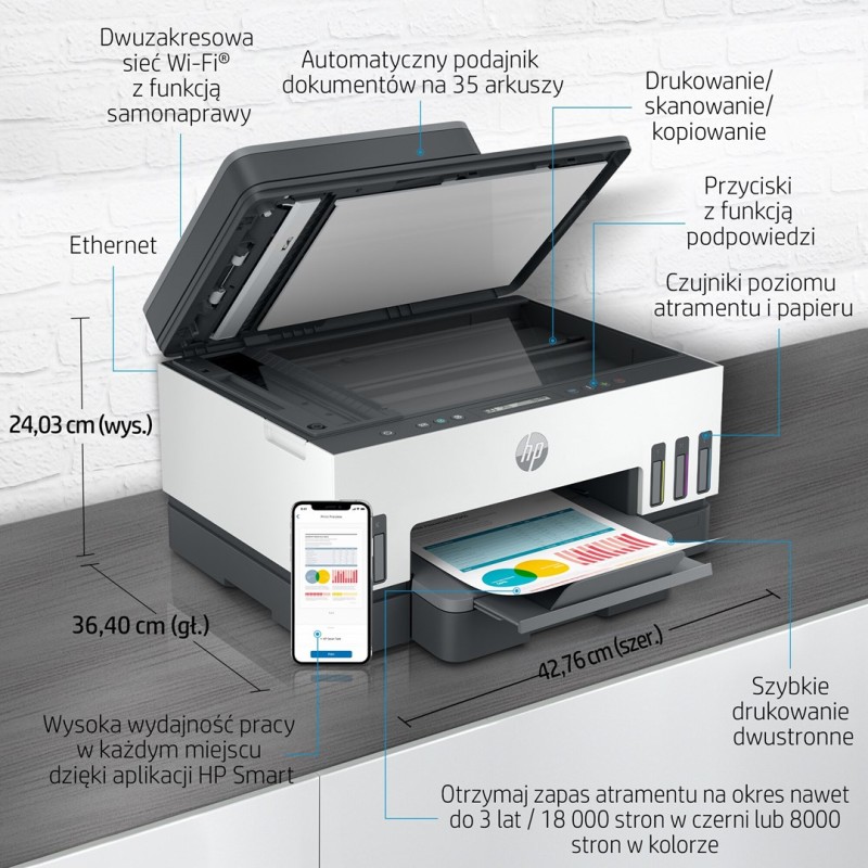 HP Smart Tank 750 All-in-One Thermal inkjet A4 4800 x 1200 DPI 15 ppm Wi-Fi HP Smart Tank 750 All-in-One Thermal inkjet A4 4800 x 1200 DPI 15 ppm Wi-Fi