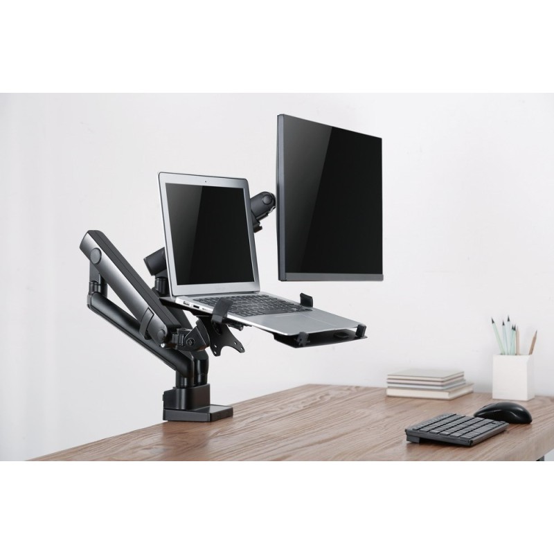 Gembird MA-DA3-02 Desk mounted adjustable monitor arm with notebook tray (full-motion), 17”-32”, up to 8 kg