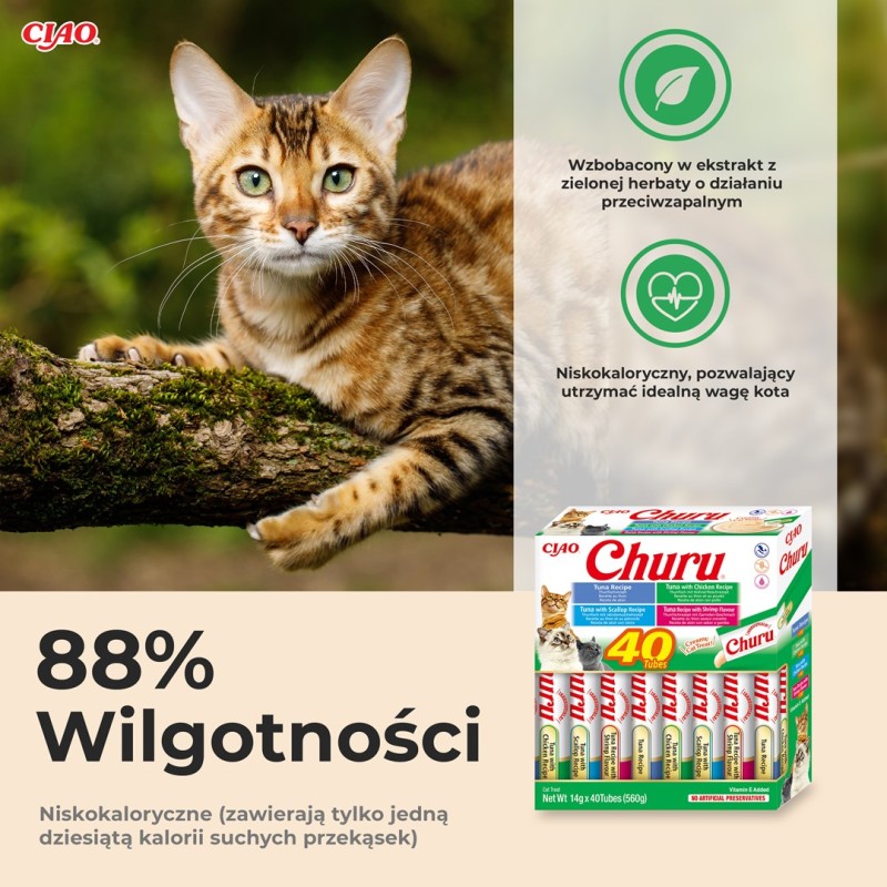 INABA Churu Variety box Tuna - cat treats - 40 x 14g INABA Churu Variety box Tuna - cat treats - 40 x 14g
