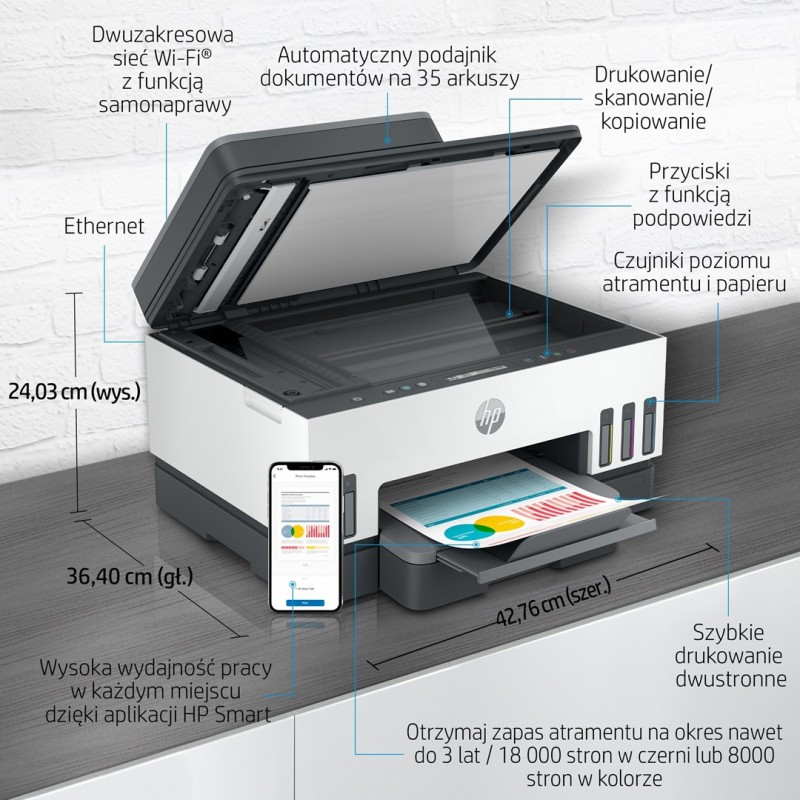 HP Smart Tank 750 All-in-One Thermal inkjet A4 4800 x 1200 DPI 15 ppm Wi-Fi HP Smart Tank 750 All-in-One Thermal inkjet A4 4800 x 1200 DPI 15 ppm Wi-Fi