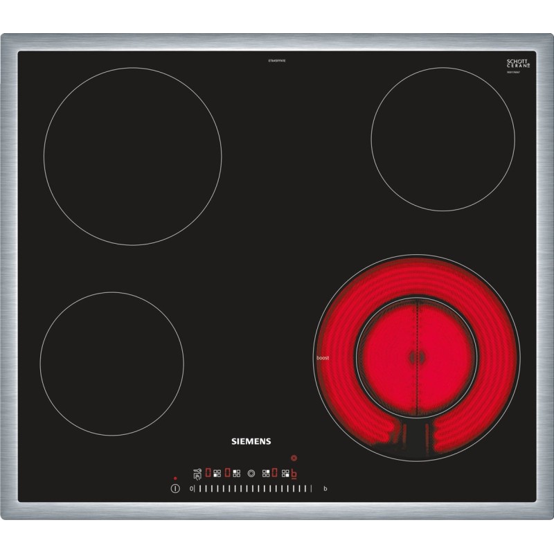 Siemens iQ300 ET645FFN1E hob Black Built-in 60 cm Ceramic 4 zone(s) Siemens iQ300 ET645FFN1E hob Black Built-in 60 cm Ceramic 4 zone(s)