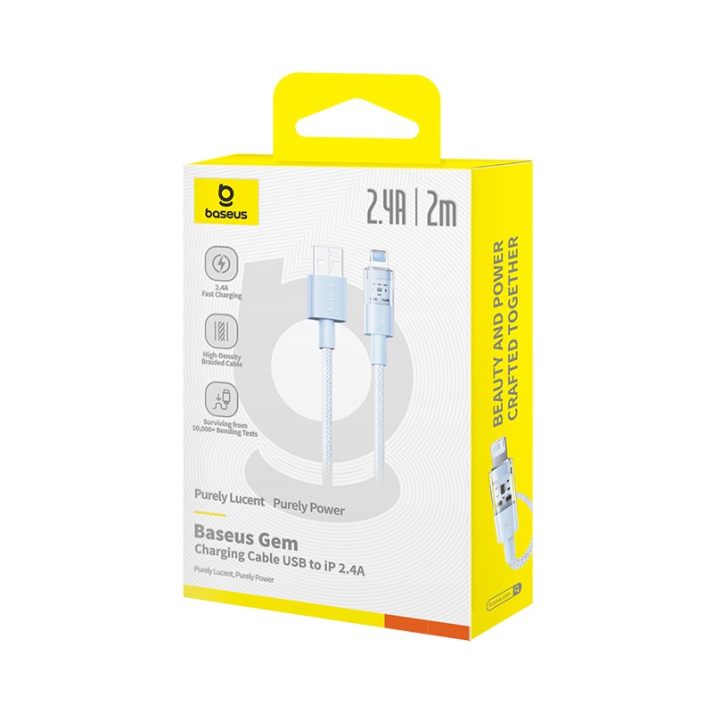 Baseus Gem USB to IP 2.4A fast charging cable 2 m Blue Baseus Gem USB to IP 2.4A fast charging cable 2 m Blue