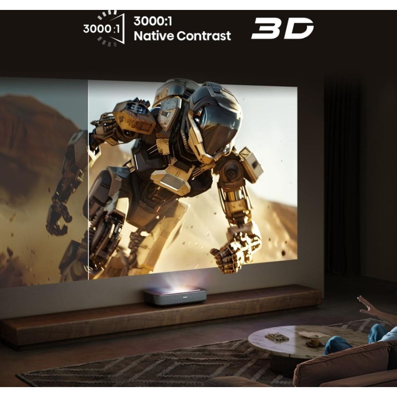Hisense Laser TV PL2 Ultra short throw projector 2700 ANSI lumens DLP UHD 4K (3840x2160) 3D Black Hisense Laser TV PL2 Ultra short throw projector 2700 ANSI lumens DLP UHD 4K (3840x2160) 3D Black