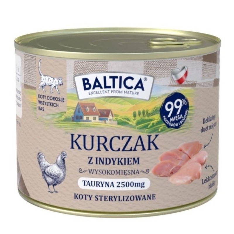 BALTICA Smaki regionów Chicken with turkey - wet cat food - 185g BALTICA Smaki regionów Chicken with turkey - wet cat food - 185g