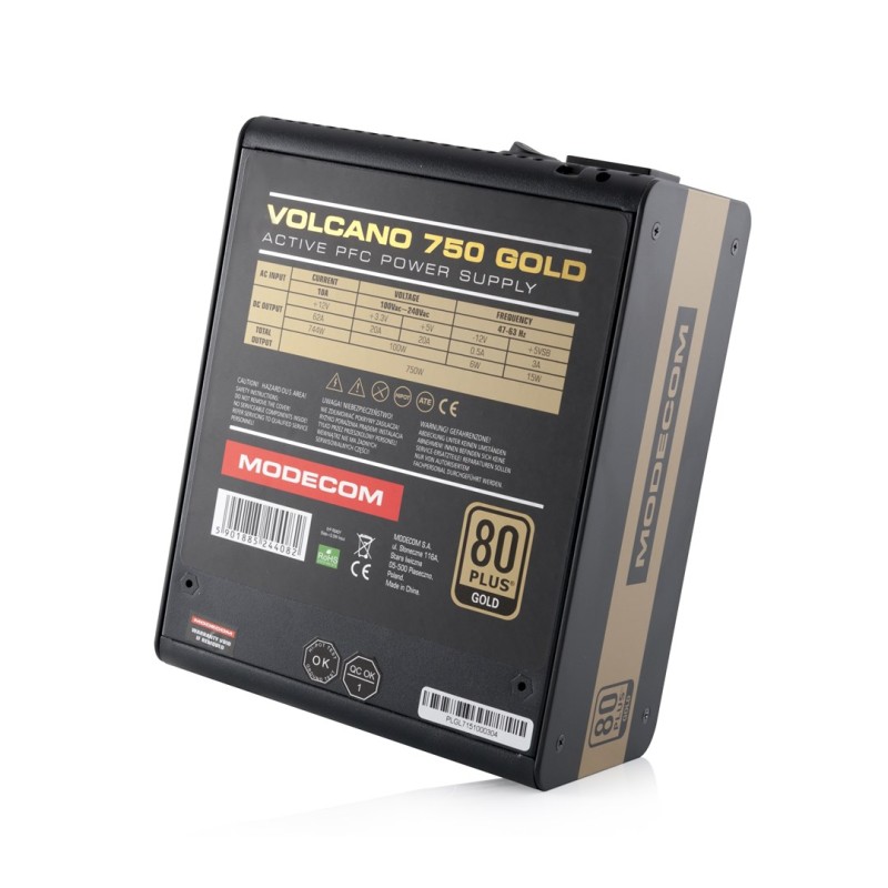 Modecom Volcano Gold power supply unit 750 W ATX Black Modecom Volcano Gold power supply unit 750 W ATX Black