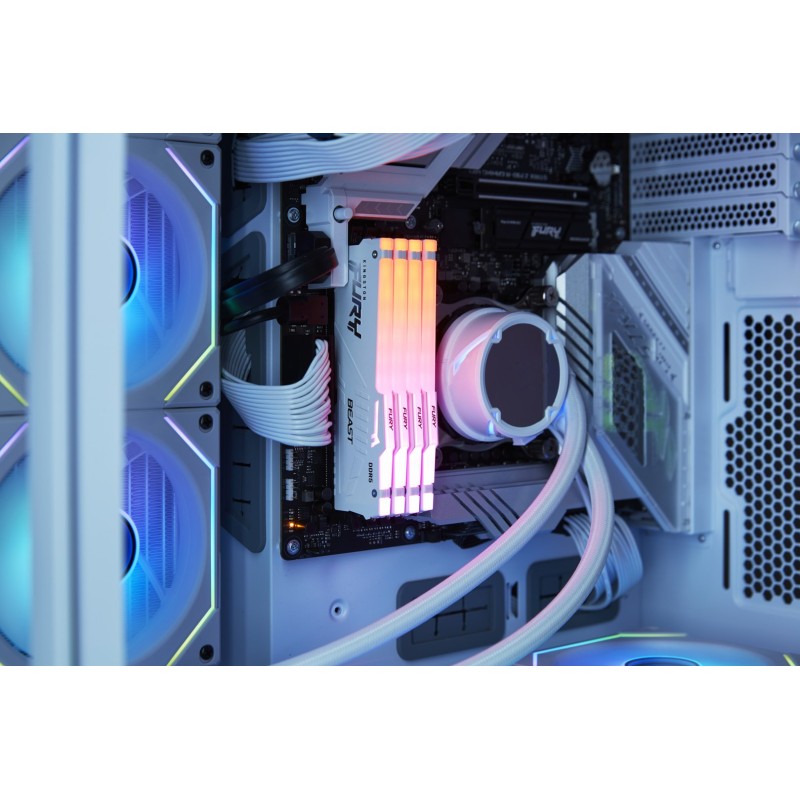 Kingston Technology FURY Beast 32GB 6000MT/s DDR5 CL30 DIMM White RGB XMP Kingston Technology FURY Beast 32GB 6000MT/s DDR5 CL30 DIMM White RGB XMP