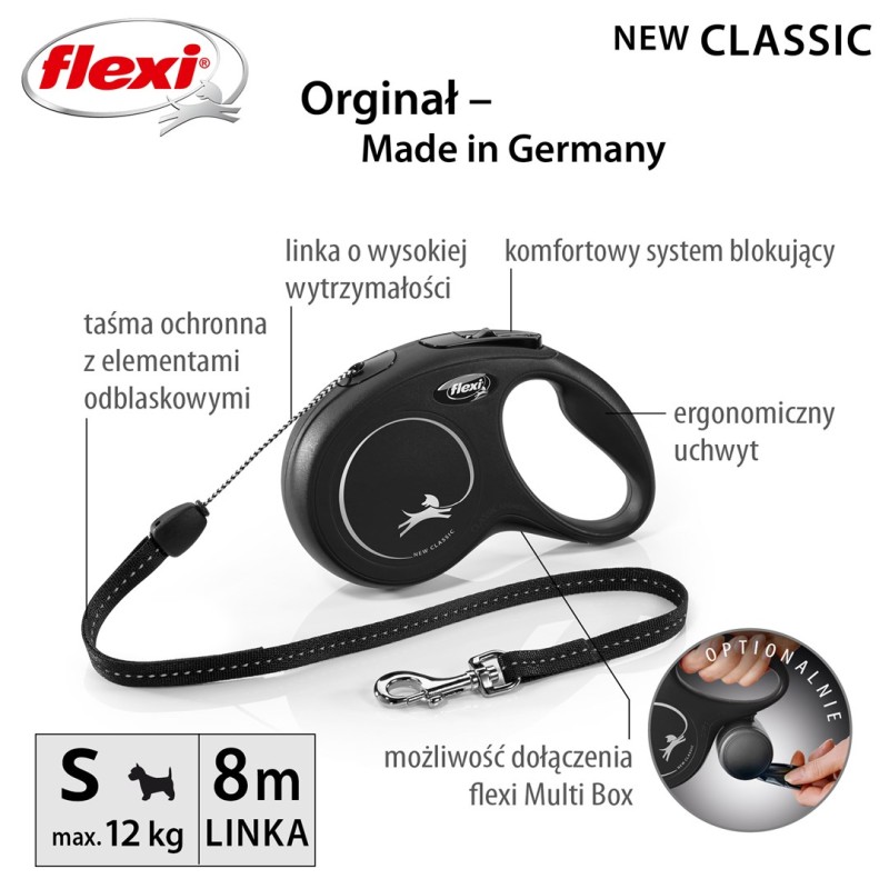 Flexi New CLASSIC 8 m Black Dog Retractable lead Flexi New CLASSIC 8 m Black Dog Retractable lead