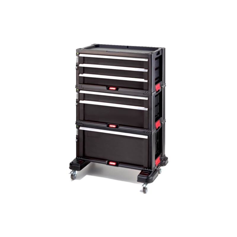 Keter Tool Rack on wheels 6 drawers Black