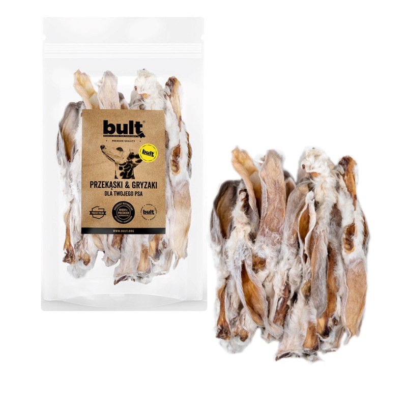 BULT Rabbit ear with fur - dog treat - 20 BULT Rabbit ear with fur - dog treat - 20