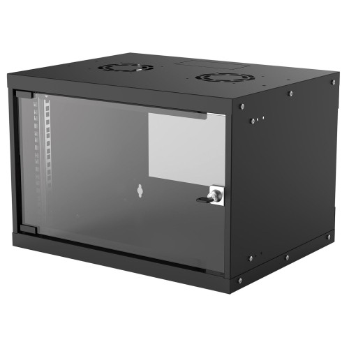 Intellinet Network Cabinet, Wall Mount (Basic), 6U, Usable Depth 340mm/Width 485mm, Black, Flatpack, Max 50kg, Glass Door, 19 Intellinet Network Cabinet, Wall Mount (Basic), 6U, Usable Depth 340mm/Width 485mm, Black, Flatpack, Max 50kg, Glass Door, 19