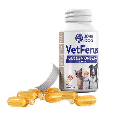 JOHN DOG VetFerus Golden Fish Oil - supplements for dogs and cats – 30 JOHN DOG VetFerus Golden Fish Oil - supplements for dogs and cats – 30