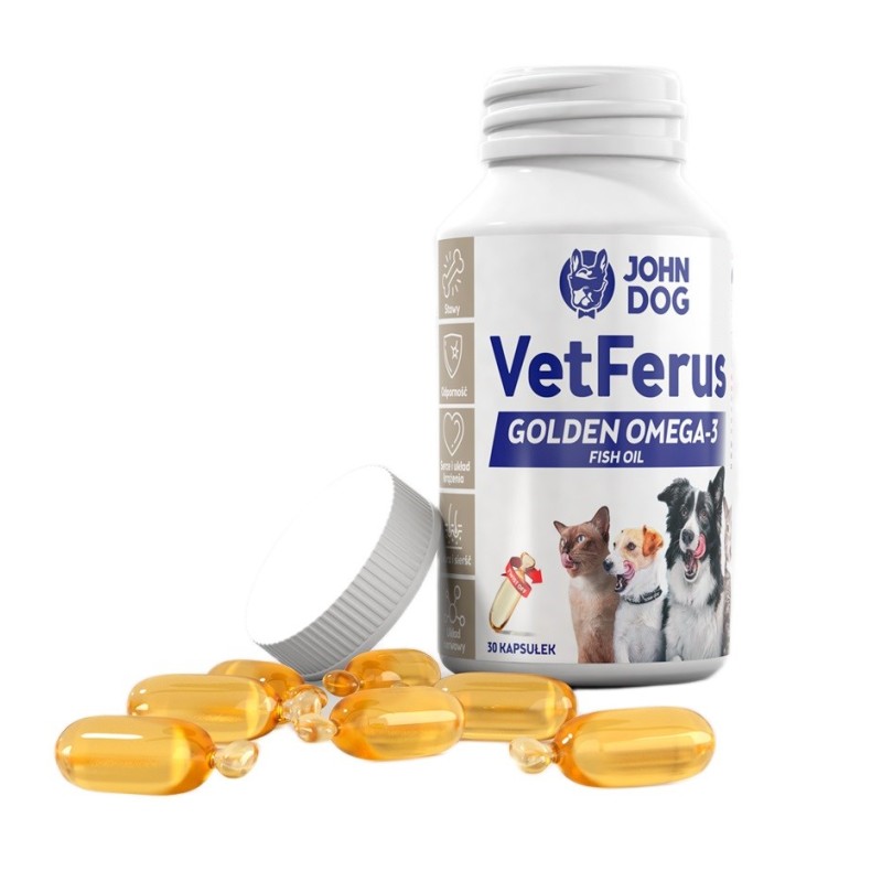 JOHN DOG VetFerus Golden Fish Oil - supplements for dogs and cats – 30