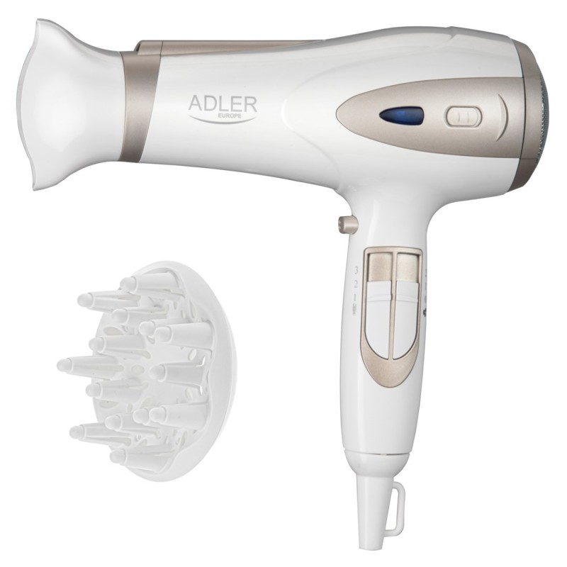 ADLER AD 2248WC HAIR DRYER, WHITE AND CHAMPAGNE