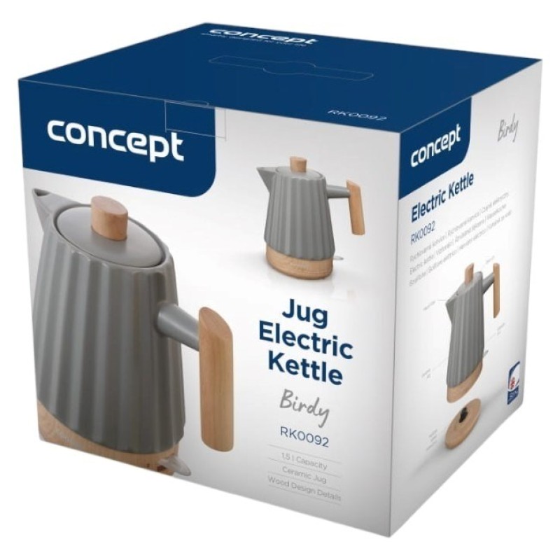 Concept RK0092 Ceramic electric kettle 1.5 l Dark grey Concept RK0092 Ceramic electric kettle 1.5 l Dark grey