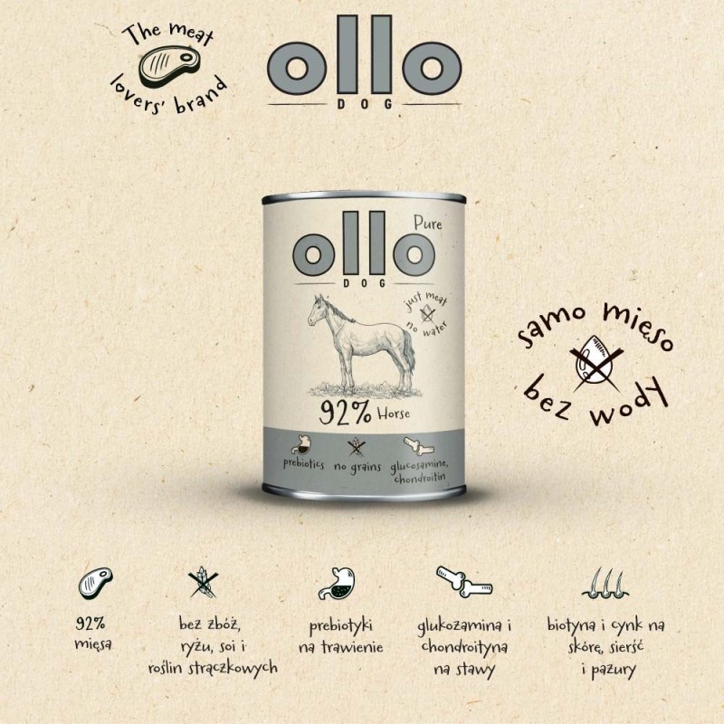 OLLO Pure Horse - wet dog food - 400g OLLO Pure Horse - wet dog food - 400g