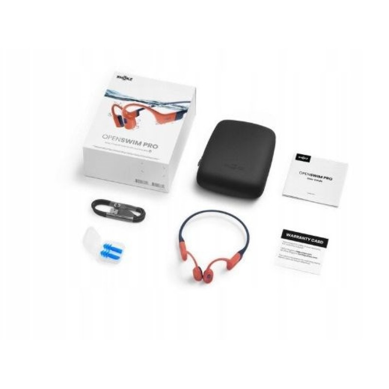 Shokz OpenSwim Pro Red wireless bone conduction headphones