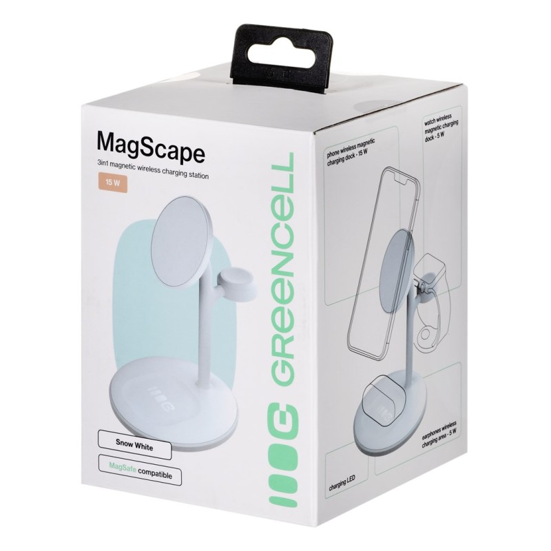 GREEN CELL WIRELESS CHARGING STAND MAGSCAPE WHITE GREEN CELL WIRELESS CHARGING STAND MAGSCAPE WHITE