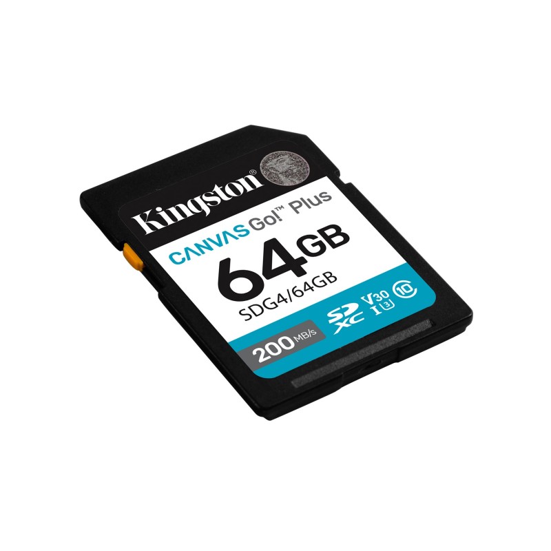 Kingston Technology Canvas Go! Plus 64GB SDXC Canvas Go Plus Gen4 200MB/s C10 UHS-I U3 V30