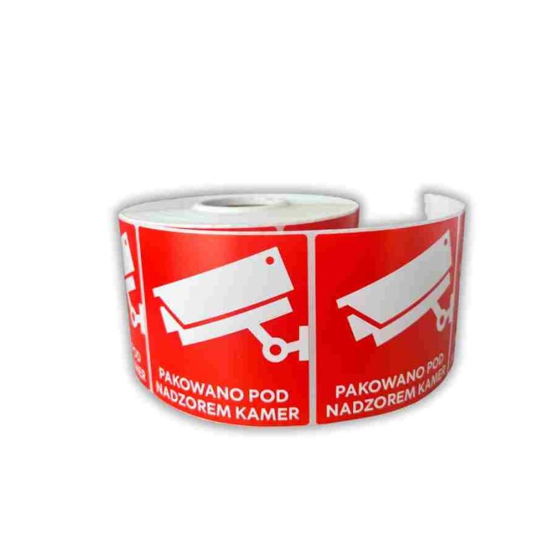 BSTech Self-adhesive label ‘Packed under camera surveillance’ 80x80 mm 1000 pcs.