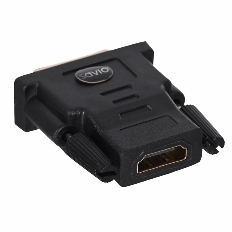 Savio CL-21 cable gender changer DVI HDMI Black Savio CL-21 cable gender changer DVI HDMI Black