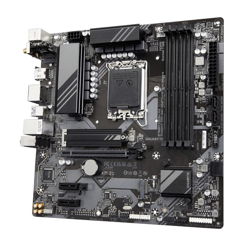 GIGABYTE B760M DS3H AX Motherboard - Supports Intel Core 14th Gen CPUs, 6+2+1 Phases Digital VRM, up to 7600MHz DDR5 (OC), 2xPCIe 4.0 M.2, Wi-Fi 6E, 2.5GbE LAN, USB 3.2 Gen 2 GIGABYTE B760M DS3H AX Motherboard - Supports Intel Core 14th Gen CPUs, 6+2+1 Phases Digital VRM, up to 7600MHz DDR5 (OC), 2xPCIe 4.0 M.2, Wi-Fi 6E, 2.5GbE LAN, USB 3.2 Gen 2
