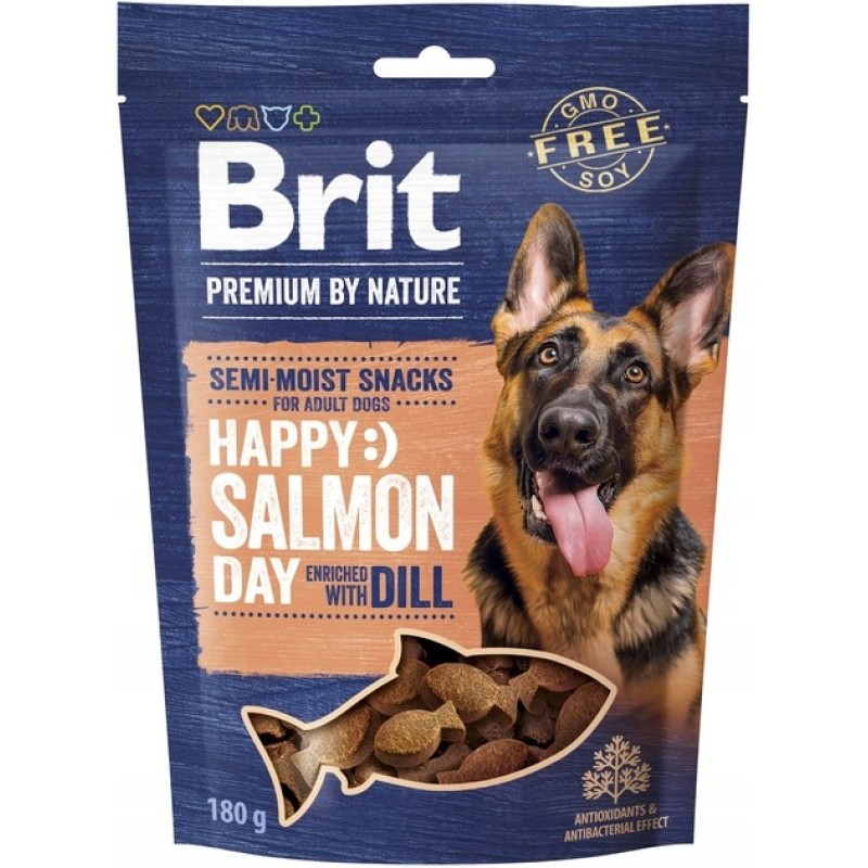 BRIT Premium Dog Snack Salmon with Dill – dog treat – 180 g