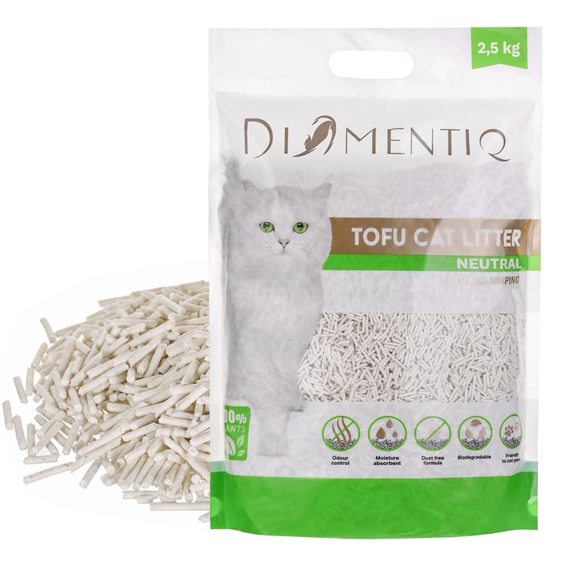 DIAMENTIQ Tofu Neutral Ultra clumping - plant-based litter - 2.5 kg DIAMENTIQ Tofu Neutral Ultra clumping - plant-based litter - 2.5 kg