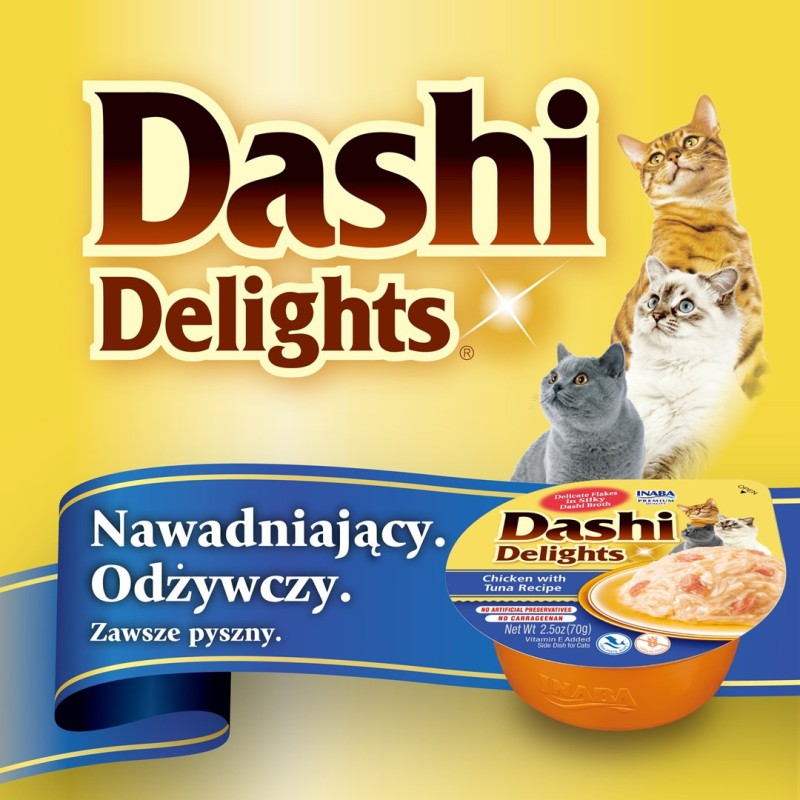 INABA Dashi Delights Chicken in broth - cat treats - 70g INABA Dashi Delights Chicken in broth - cat treats - 70g