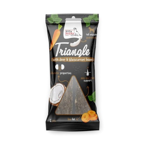SYTA MICHA Triangle Deer with coconut and blackcurrant leaves - dog treat - 2 SYTA MICHA Triangle Deer with coconut and blackcurrant leaves - dog treat - 2