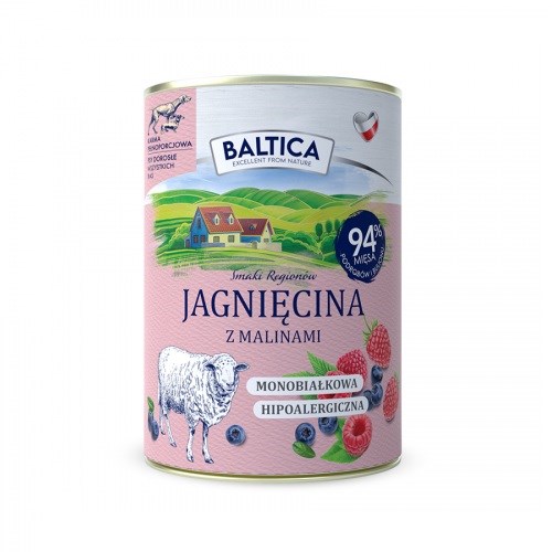 BALTICA Smaki regionów Lamb with raspberries - wet dog food - 400g BALTICA Smaki regionów Lamb with raspberries - wet dog food - 400g