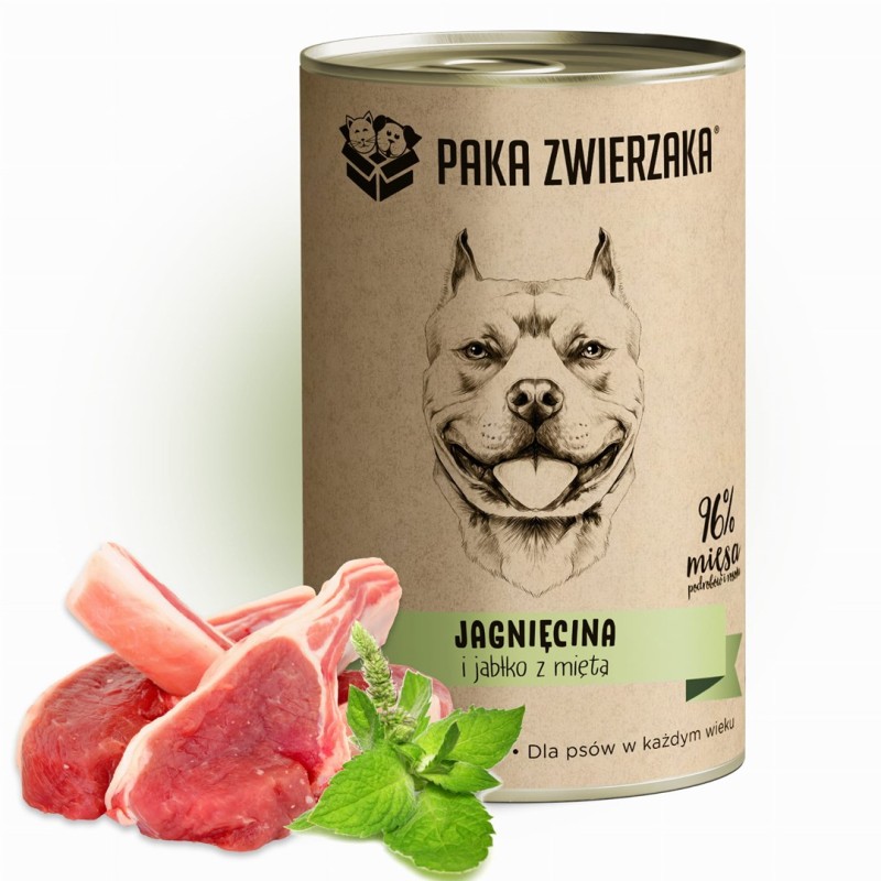 PAKA ZWIERZAKA Lamb and apple with mint - wet dog food - 400g PAKA ZWIERZAKA Lamb and apple with mint - wet dog food - 400g