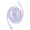 Baseus Free2Pull Expandable USB C to iP Ligtning fast charging cable 1 m 20 W Purple