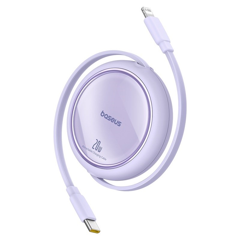 Baseus Free2Pull Expandable USB C to iP Ligtning fast charging cable 1 m 20 W Purple Baseus Free2Pull Expandable USB C to iP Ligtning fast charging cable 1 m 20 W Purple