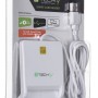 Techly Compact /Writer USB2.0 White I-CARD CAM-USB2TY smart card reader Indoor